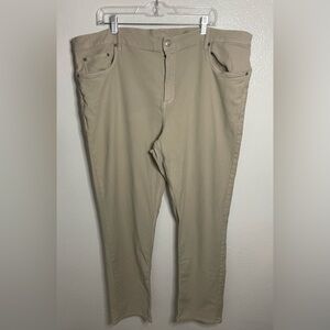 Faherty Men’s Khaki Beige 5 Pocket Pants Size 42 X 32 Stretch Cotton Blend